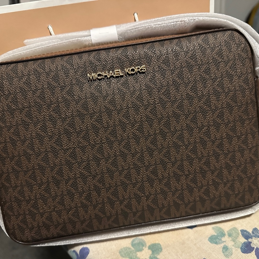 Michael Kors Brown Logo Crossbody Bag - Picture 4 of 5